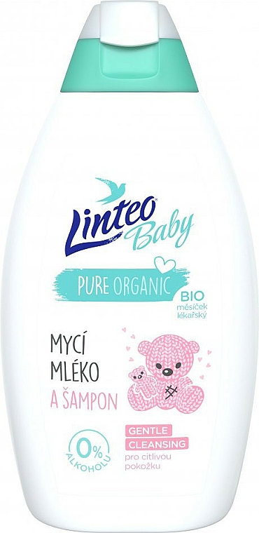 Oczyszczające mleczko i szampon dla dzieci - Linteo Baby Pure Organic Cleansing Milk & Shampoo — Zdjęcie N1