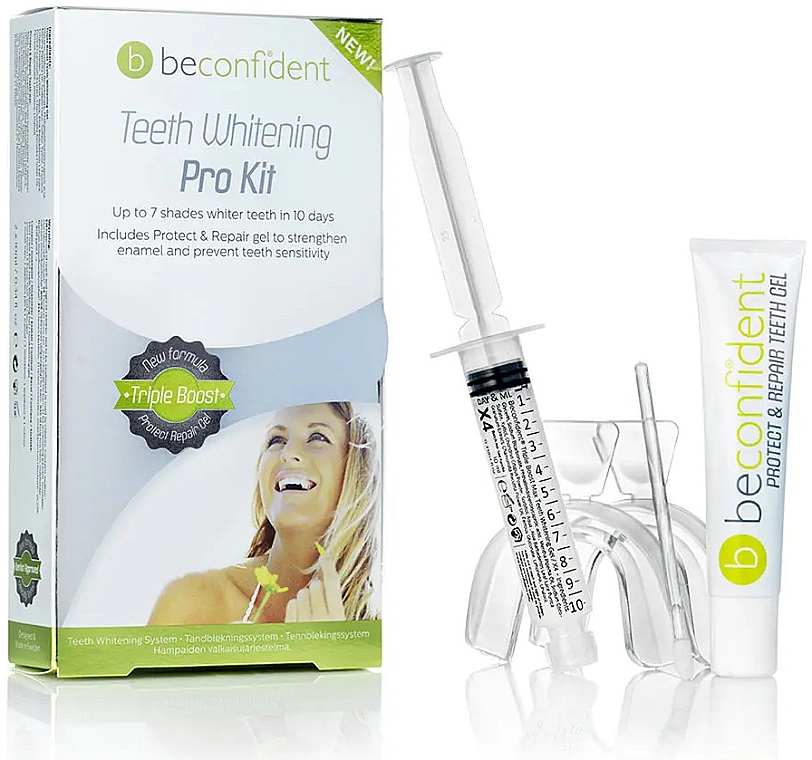 Zestaw - Beconfident Teeth Whitening Pro Kit (teeth/gel/10mlx2 + tray/2pcs) — Zdjęcie N1
