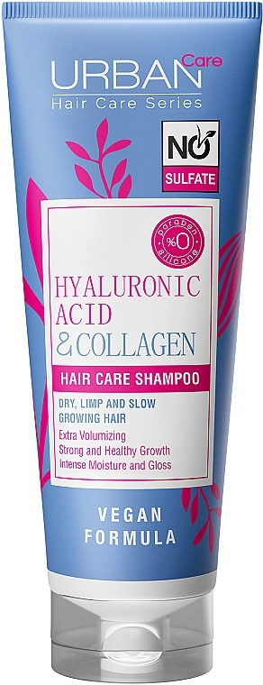 Szampon z kwasem hialuronowym i kolagenem do włosów suchych i wolno rosnących - Urban Care Hyaluronic Acid & Collagen Hair Care Shampoo — Zdjęcie N1