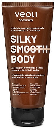 PRZECENA! Wygładzająco-nawilżająca maska peelingująca do ciała - Veoli Botanica Silky Smooth Body * — Zdjęcie N1