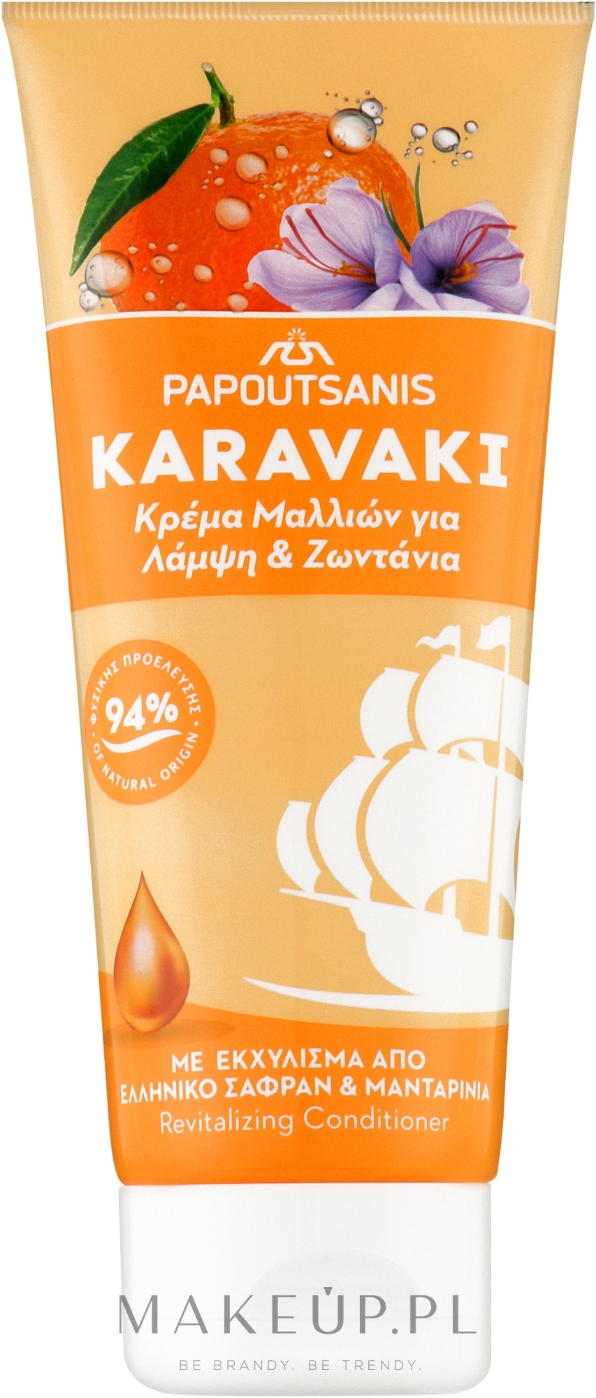 Rewitalizująca odżywka do włosów z ekstraktami z greckiego szafranu i mandarynki - Papoutsanis Karavaki Revitalizing Hair Conditioner — Zdjęcie 200 ml