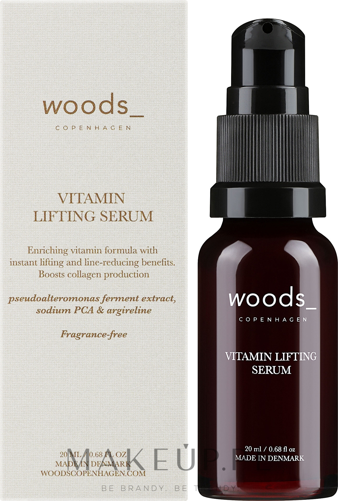 Witaminowe serum liftingujące do twarzy z kompleksem peptydowym - Woods Copenhagen Vitamin Lifting Serum — Zdjęcie 20 ml