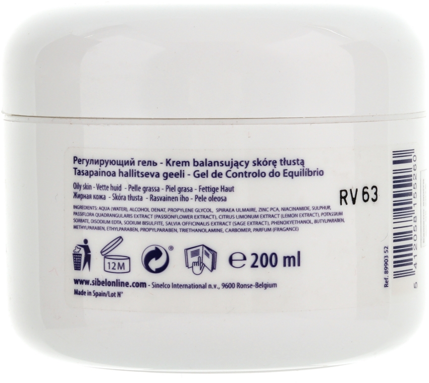 Hydrożel do skóry tłustej - Sibel Control Balance Gel — Zdjęcie N2