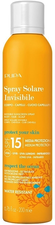 Spray do ciała z filtrem przeciwsłonecznym - Pupa Spray Solare Invisibile SPF 15 — Zdjęcie N1