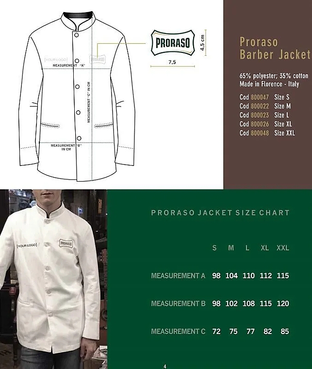 Fartuch fryzjerski, rozmiar XXL - Proraso Barber Jacket Size XXL — Zdjęcie N3