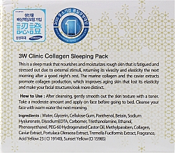 Nawilżająca maseczka do twarzy na noc z kolagenem - 3W Clinic Collagen Sleeping Pack — Zdjęcie N3
