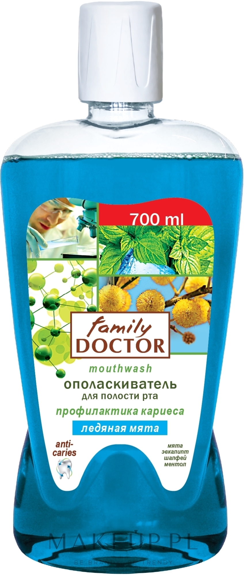 Płyn do płukania jamy ustnej Lodowa mięta - Family Doctor Zielona linia Family Doctor Mouthwash — Zdjęcie 700 ml