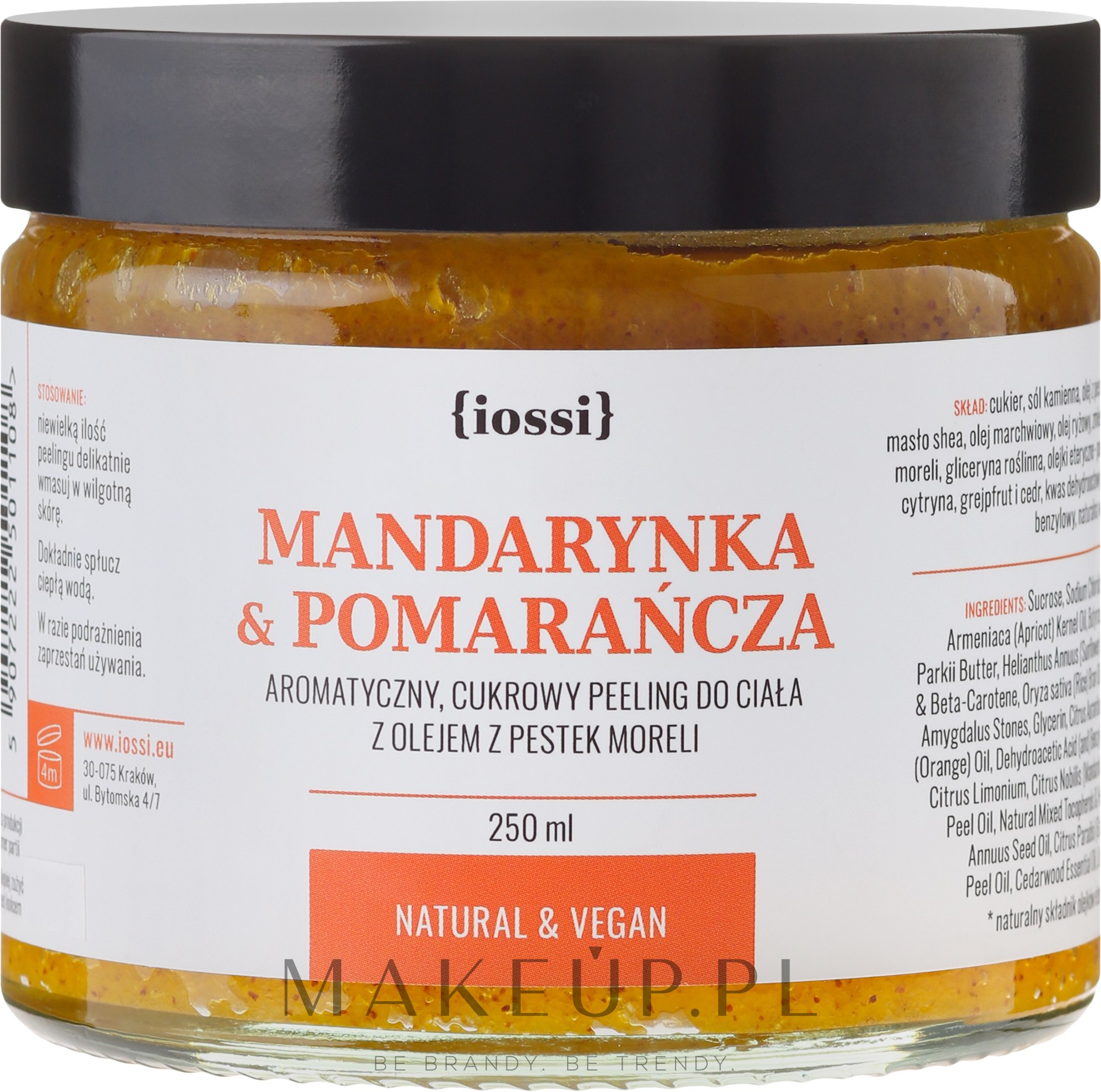 Cukrowy peeling do ciała z olejem z pestek moreli Mandarynka i pomarańcza - Iossi Body Scrub — Zdjęcie 250 ml