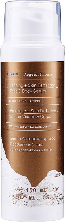 Serum-samoopalacz do twarzy i ciała - Korres Aegean Bronze Tanning & Skin Perfecting Face & Body Serum — Zdjęcie N1
