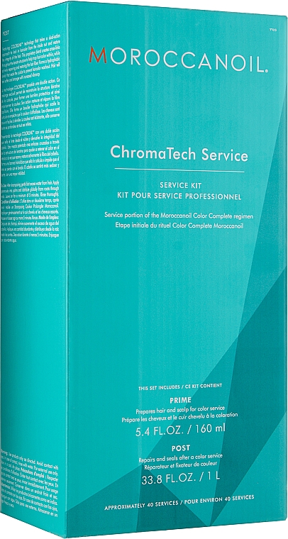 Zestaw - Moroccanoil ChromaTech Service (spray/160ml + hair/cond/1000ml) — Zdjęcie N1