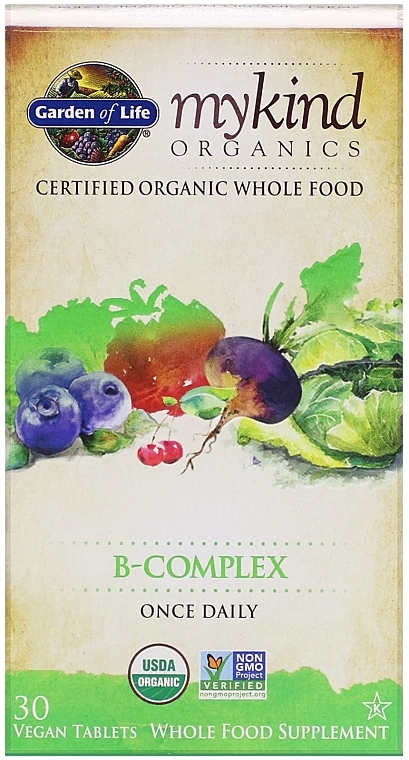 PRZECENA! Suplement diety z witaminą B - Garden of Life Mykind Organics * — Zdjęcie N1