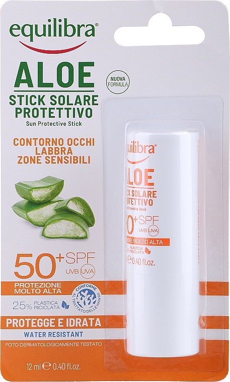 Aloesowy sztyft przeciwsłoneczny SPF 50+ - Equilibra Aloe Line Sun Protection Stick — Zdjęcie N1