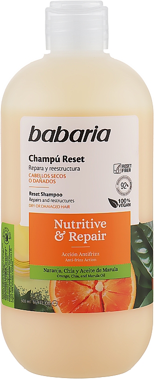 Szampon, Odżywienie suchych włosów - Babaria Nutritive & Repair Shampoo — Zdjęcie N1