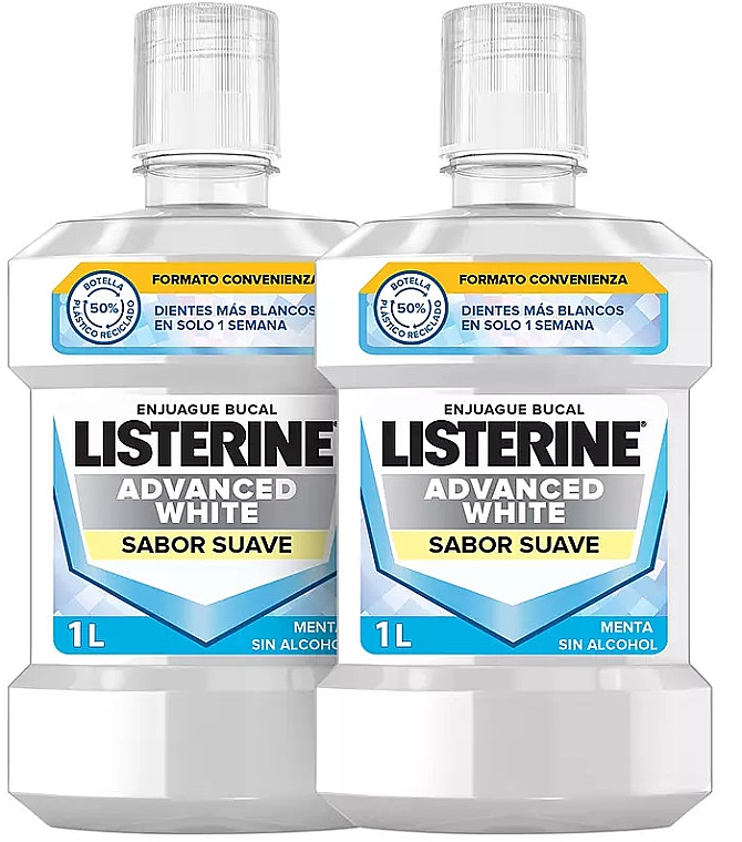 Zestaw - Listerine Advanced White Mild Flavor (mouthwash/2x1000ml) — Zdjęcie N1