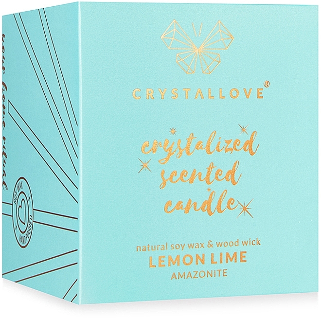 Świeca sojowa z amazonitem, cytryną i limonką - Crystallove Soy Candle with Amazonite Lemon Lime — Zdjęcie N7