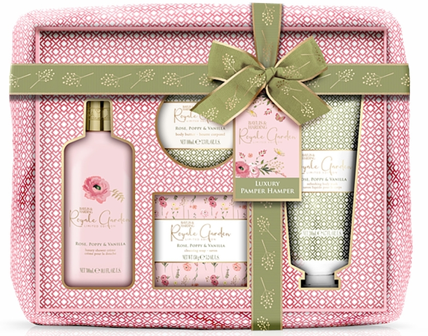 Zestaw, 5 produktów - Baylis & Harding Royale Garden Rose, Poppy & Vanilla Luxury Bathing Hamper Gift Set — Zdjęcie N1