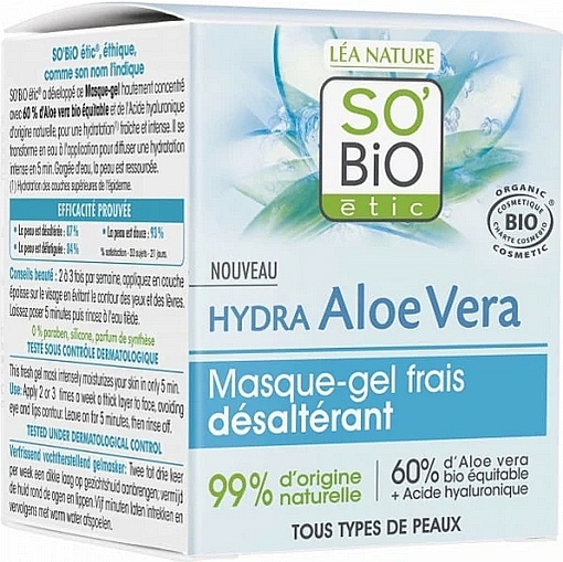 PRZECENA! Maska do twarzy - So'Bio Etic Aloe Vera Hydrating Mask * — Zdjęcie N1