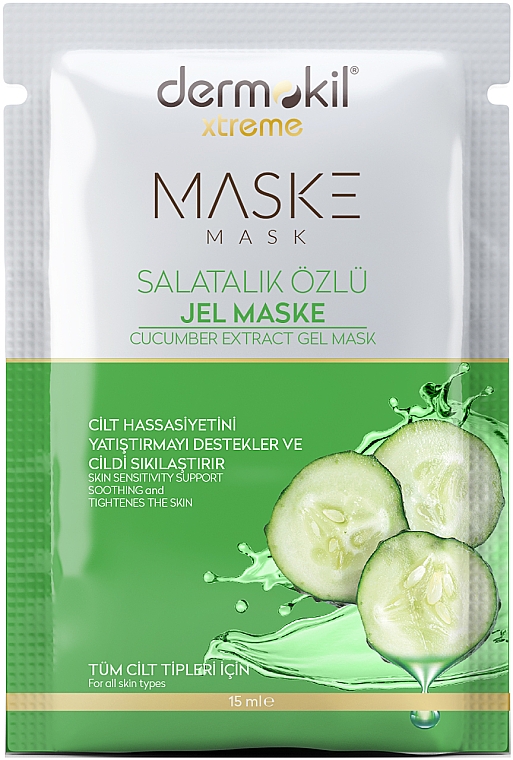 Maseczka żelowa do twarzy z ekstraktem z ogórka - Dermokil Cucumber Extract Gel Mask (sachet) — Zdjęcie N1
