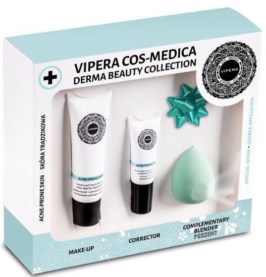 Zestaw - Vipera Cos-Medica Derma Beauty Collection Set (foundation/25ml + concealer/8ml + sponge/1pc) — Zdjęcie N1