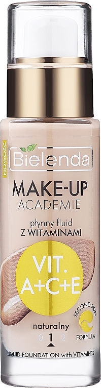 Podkład w płynie z witaminami A + C + E - Bielenda Make-Up Academie Liquid Foundation With Vitamines — Zdjęcie N1