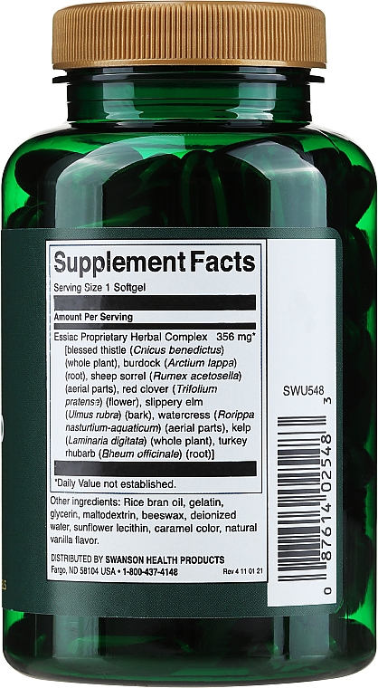 Suplement diety Essiac Eight Herb Complex, 356 mg - Swanson Essiac Eight Herb Complex  — Zdjęcie N2