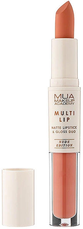 Matująca pomadka i błyszczyk do ust 2 w 1 - MUA Multi Lip Matte Lipstick & Gloss Duo Nude Edition — Zdjęcie N2