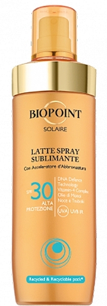 Mleczko w sprayu do ciała SPF 30 - Biopoint Solaire Latte Spray Sublimante SPF 30 — Zdjęcie N1