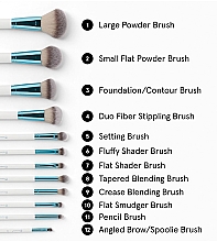 Zestaw pędzli do makijażu, 12 szt. + kosmetyczka - BH Cosmetics Poolside Chic Set of 12 Brushes + Bag — Zdjęcie N5