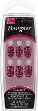 Kup Zestaw bezklejowych paznokci clip-on, 24 sztuki, crackle pink - Dashing Diva Designer Nail