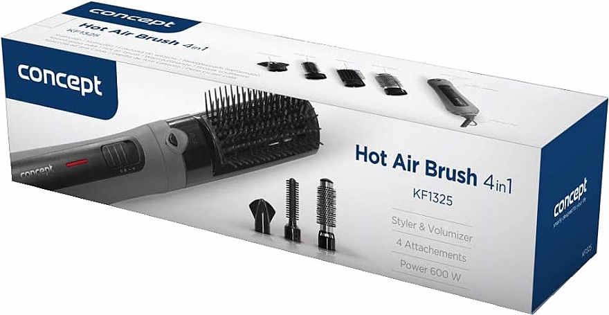 Suszarko-lokówka do włosów KF-1325, 600W - Concept Hot Air Brush 4in1 Titan Care — Zdjęcie N7