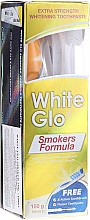 Kup Zestaw wybielający zęby dla palaczy, niebieska szczoteczka - White Glo Smokers Formula (toothpaste/100ml + toothbrush + interdental brush)