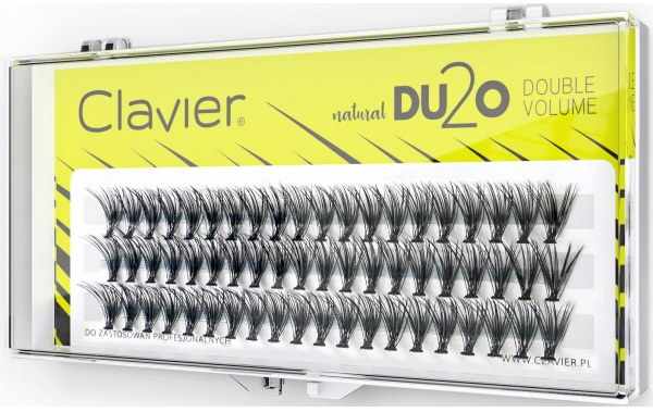 Kępki sztucznych rzęs Podwójna ilość, 12 mm - Clavier DU2O Double Volume — Zdjęcie N1