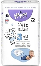 Kup Pieluchy dziecięce 5-9 kg, rozmiar 3 Midi, 70 szt . - Bella Baby Happy Soft & Delicate