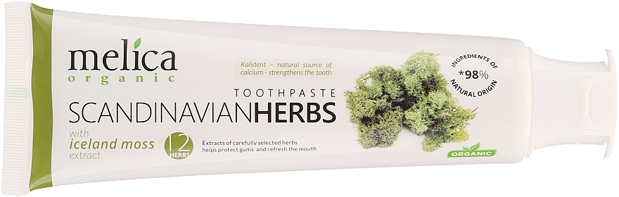 PRZECENA! Pasta do zębów Zioła lecznicze Skandynawii - Melica Organic Toothpaste Scandinavian Herbs With Iceland Moss Extract * — Zdjęcie N3