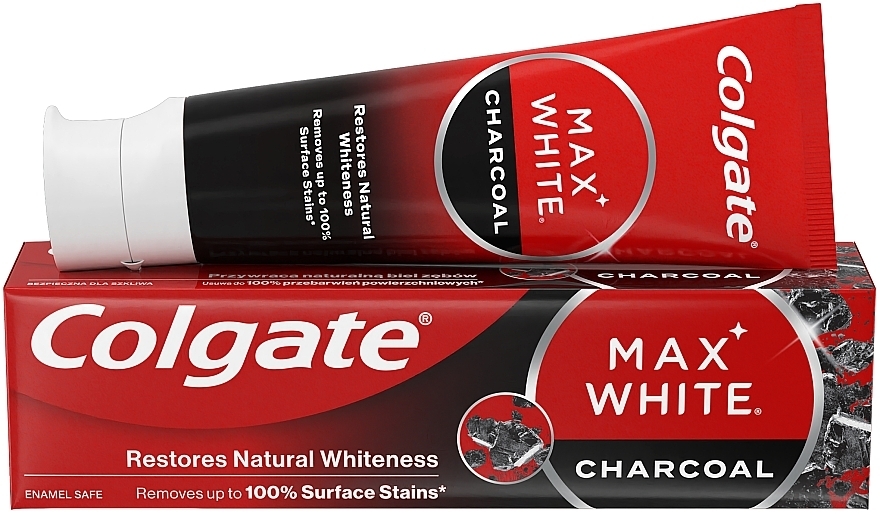 Wybielająca pasta do zębów z aktywnym węglem - Colgate Max White Charcoal — Zdjęcie N4