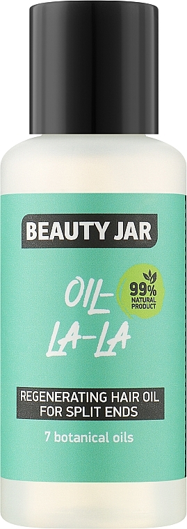 Olej regenerujący do rozdwojonych końcówek włosów z mieszanką 7 olejów roślinnych	 - Beauty Jar Oil La-La Regenerating Hair Oil For Split Ends