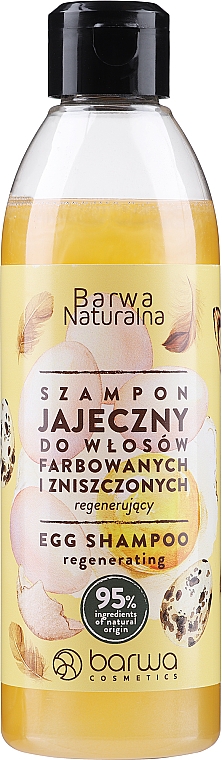 Regenerujący szampon jajeczny z kompleksem witamin - Barwa Naturalna Egg Shampoo With Vitamin Complex — Zdjęcie N1