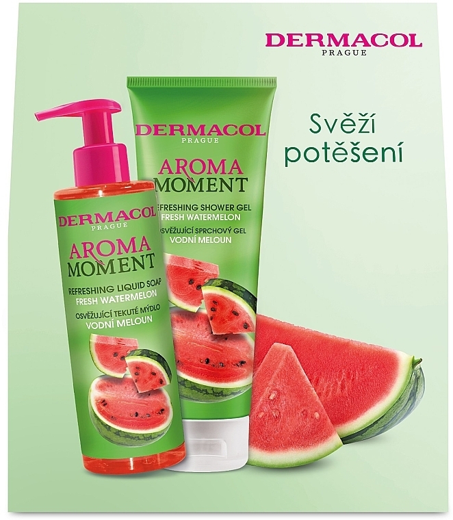 Zestaw - Dermacol Aroma Moment Fresh Watermelon (sh/gel/250 ml + soap/250 ml) — Zdjęcie N1