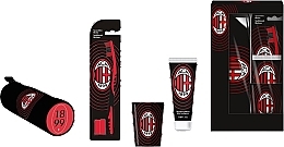 Zestaw - Naturaverde Football Teams Milan Oral Care Set (toothbrush/1pc + toothpaste/75ml + acc/2pcs) — Zdjęcie N2
