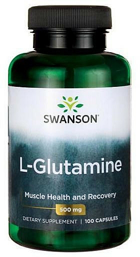 Suplement diety L-Glutamina, 500 mg - Swanson L-Glutamine 500mg — Zdjęcie N1