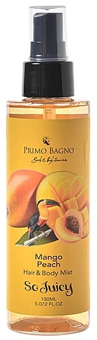 Mgiełka do włosów i ciała Mango i brzoskwinia - Primo Bagno Mango Peach Hair & Body Mist — Zdjęcie N1