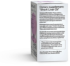 Suplement diety Tran rybi z wątroby rekina, 500 mg, 60 kapsułek - Perla Helsa Shark Liver Oil Immunity & Energy Dietary Supplement — Zdjęcie N3