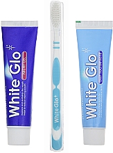 Kup Zestaw do czyszczenia zębów z niebieską szczoteczką - White Glo Night & Day Toothpaste (t/paste/65ml + t/gel/65ml + toothbrush)