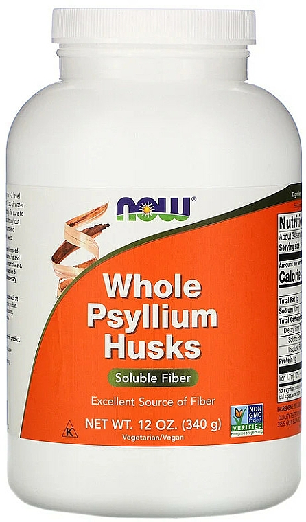 Babka płesznik w proszku - Now Foods Whole Psyllium Husks Powder — Zdjęcie N1