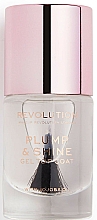 Lakier nawierzchniowy z czarnymi drobinkami - Makeup Revolution Top Coat Gel Plump&Shine — Zdjęcie N1