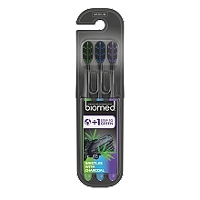 Kup Zestaw średnio twardych szczoteczek do zębów, 3 szt. - Biomed Black 2+1 Toothbrush