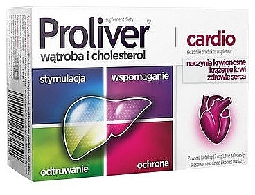 Suplement diety poprawiający pracę serca, tabletki - Aflofarm Proliver Cardio — Zdjęcie N1
