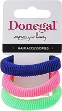 Gumki do włosów 3 szt., FA-5680, jasnozielona, niebieska, jasnoróżowa - Donegal — Zdjęcie N1