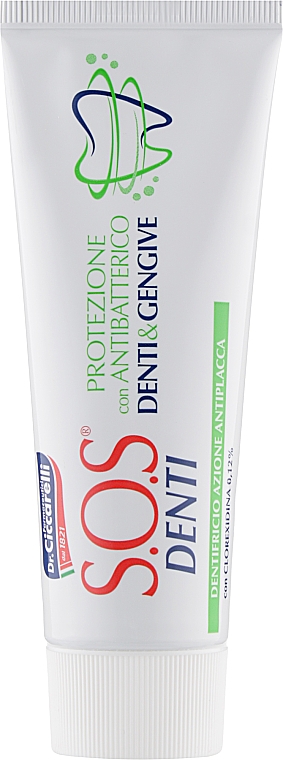 Antybakteryjna pasta do zębów z chlorheksydyną - Dr. Ciccarelli S.O.S Denti Protection With Chlorhexidine — Zdjęcie N1