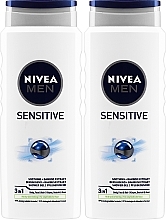 Kup Zestaw - NIVEA MEN Sensitive (sh/gel/2x500ml)